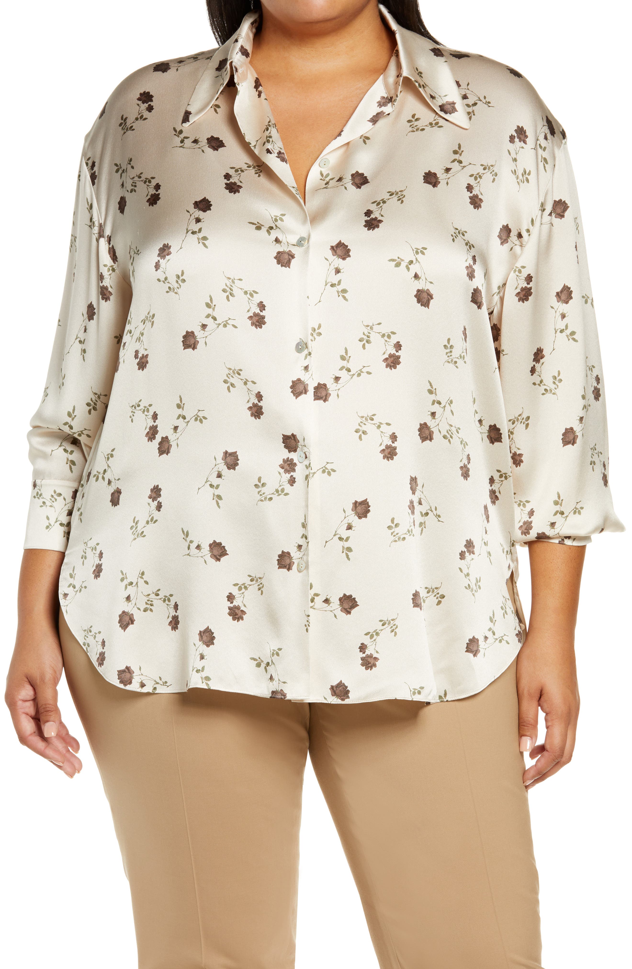 100% Silk Plus-Size Tops for Women ...